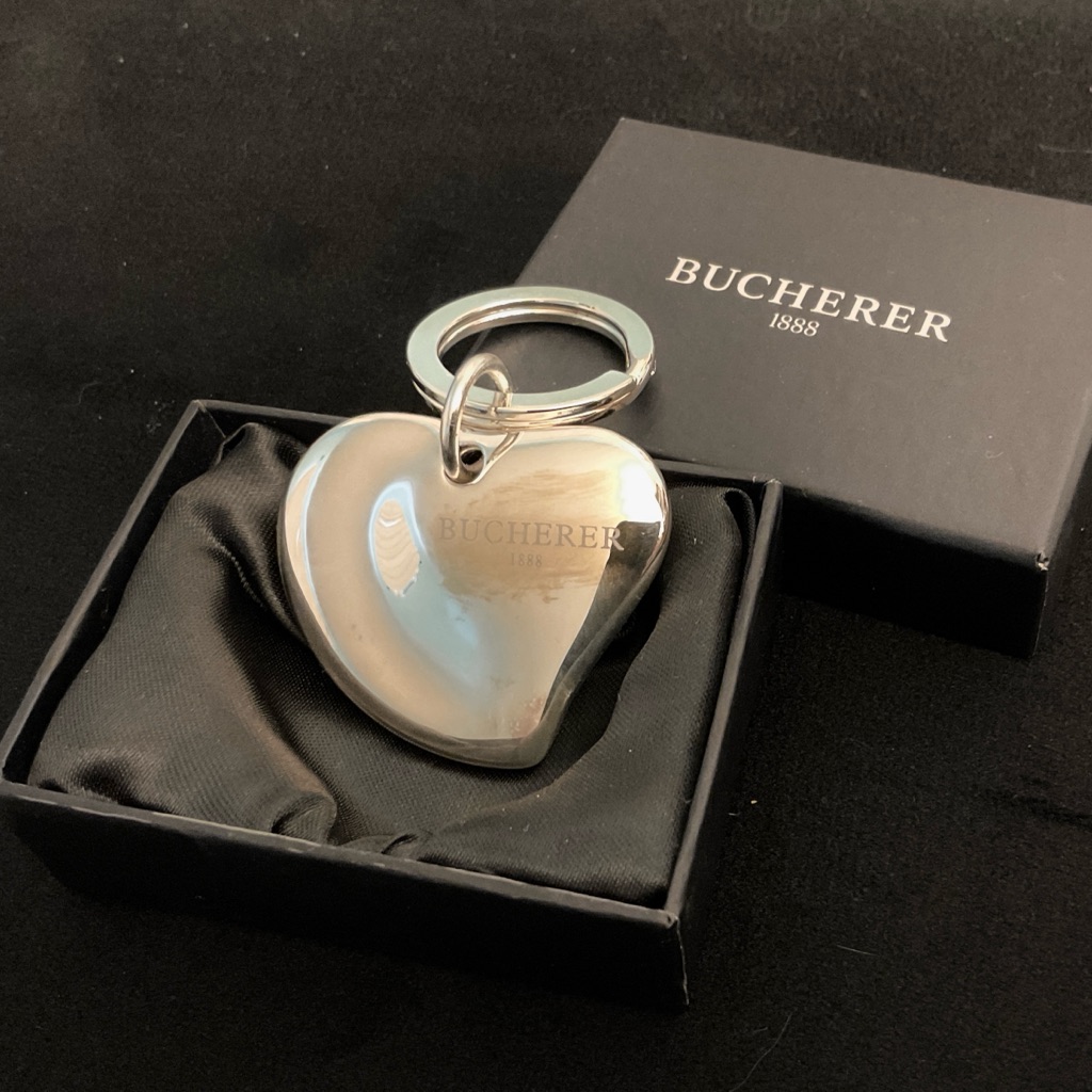 Bucherer Germany Silver Heart Keychain New In Box